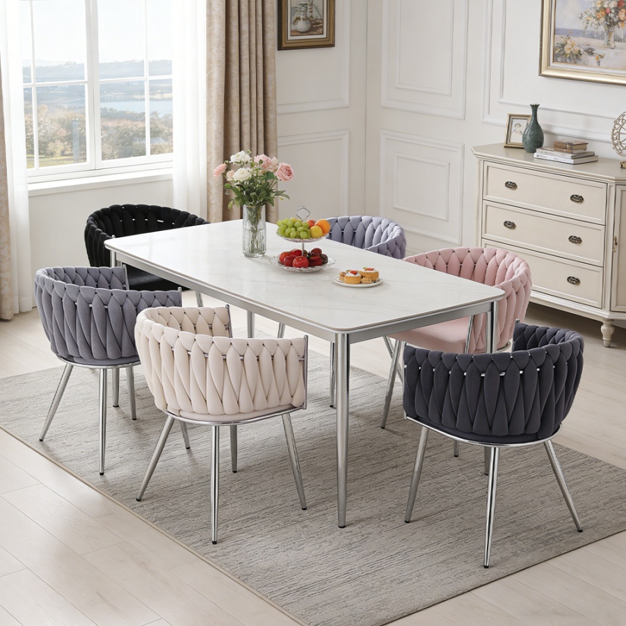 pink dining chairs